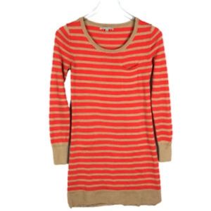 GAP Long sleeve Orange & Camel Stripe Dress | Large